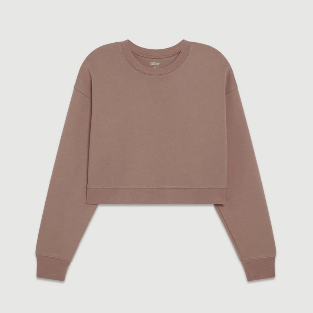 Girlfriend Collective Taro 50/50 Cropped Sweatshirt